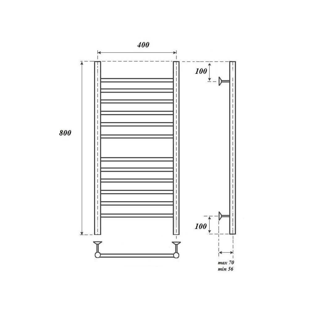 Полотенцесушитель электрический Point Аврора PN10148SE 40x80