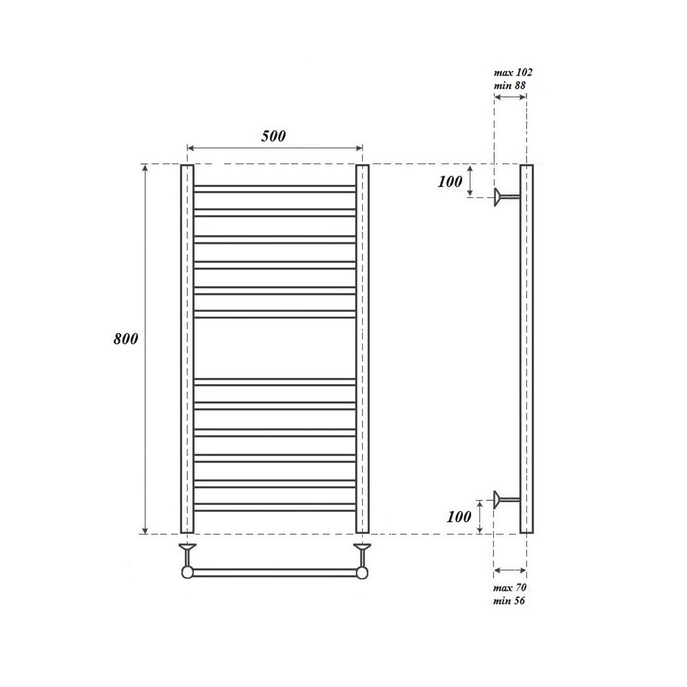 Полотенцесушитель электрический Point Аврора PN10158SE 50x80