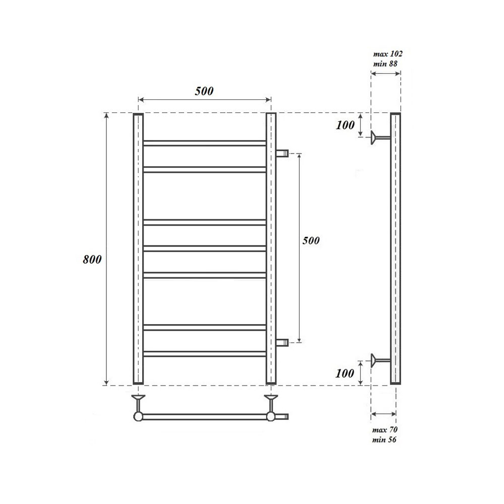 Полотенцесушитель водяной Point Аврора PN10558 50x80