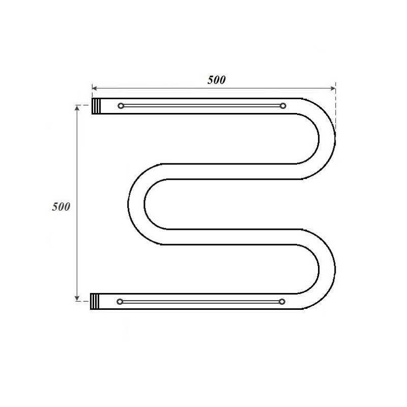 Полотенцесушитель водяной Point М-образный 50x50, с полотенцедержателем
