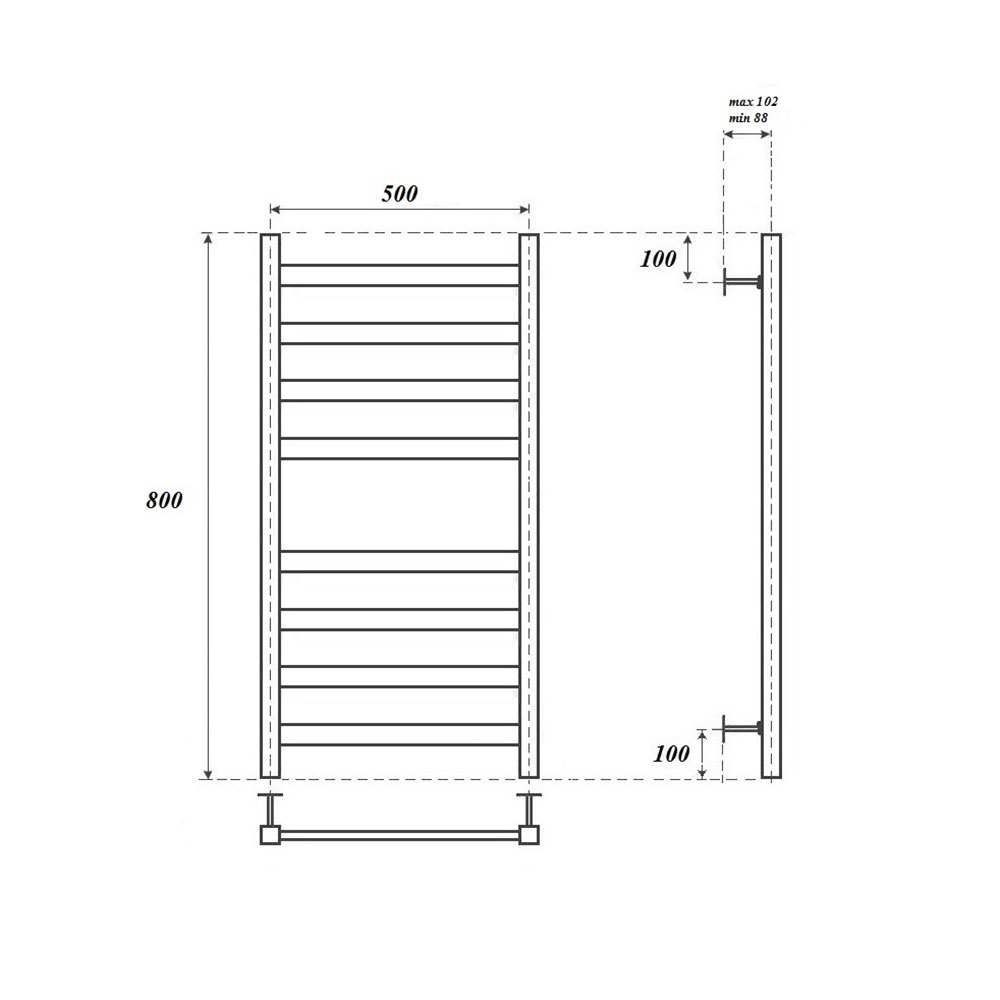 Полотенцесушитель электрический Point Меркурий PN83158E 50x80