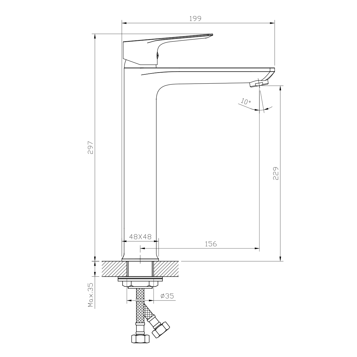 Смеситель для раковины Rossinka RS27 RS27-14