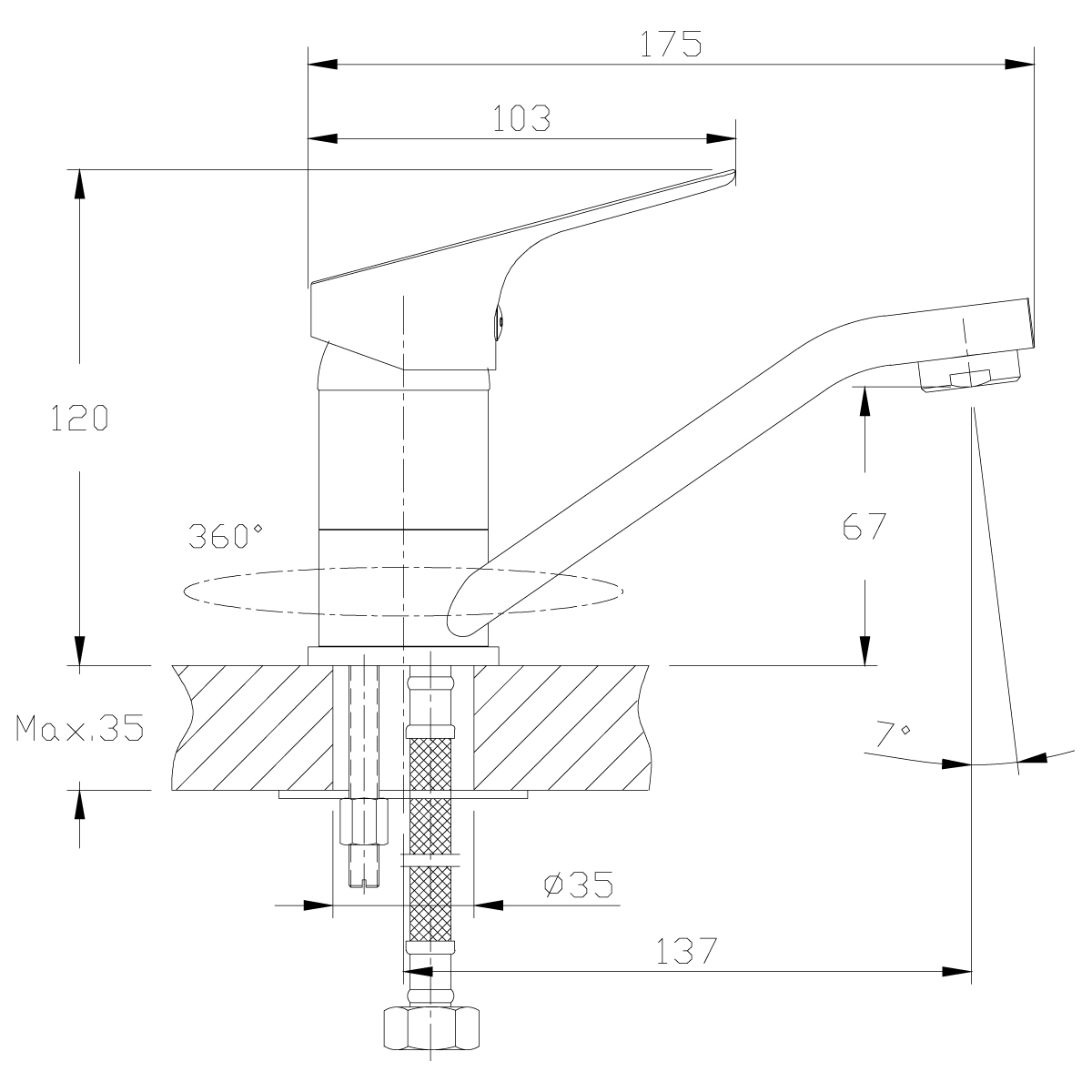 Смеситель для раковины Rossinka RS29 -22