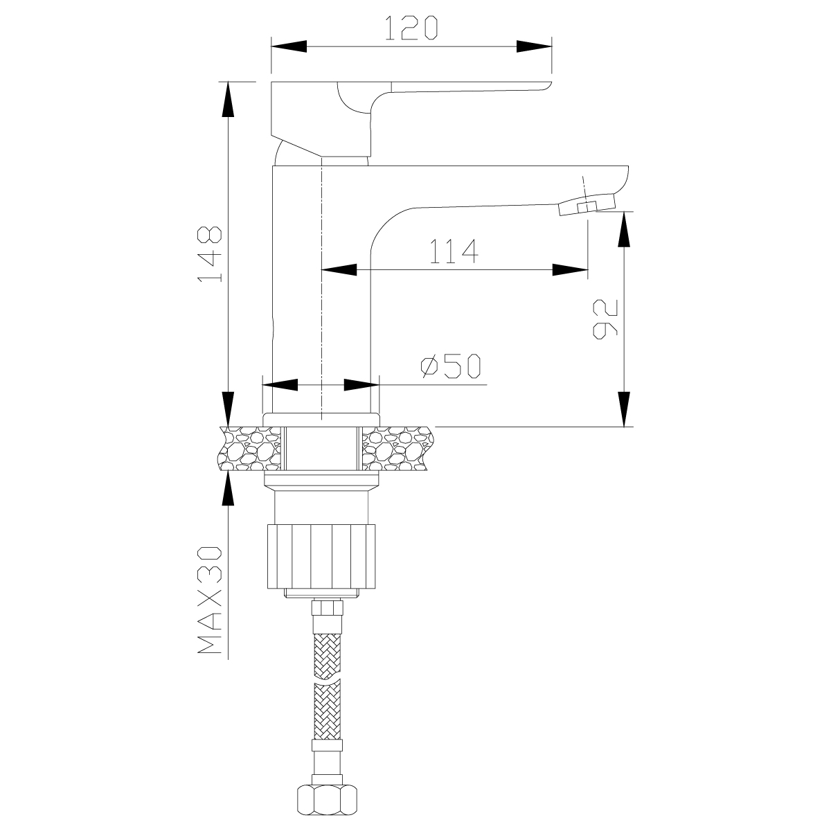 Смеситель для раковины Rossinka RS35 RS35-11PC