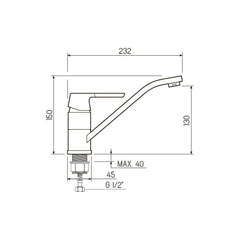 Смеситель для кухни РМС Sl123bl SL123BL-004F-25