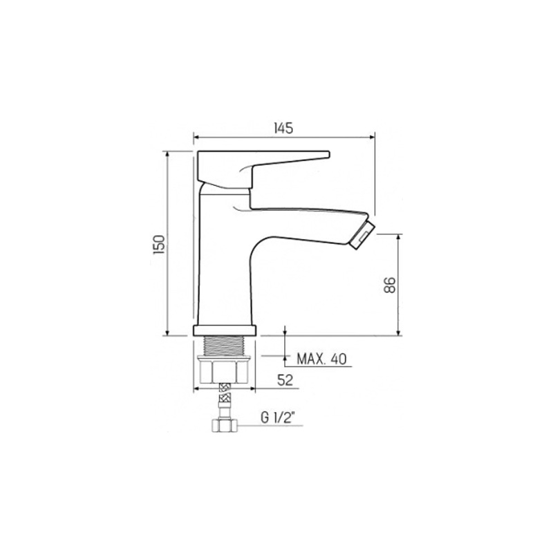 Смеситель для раковины РМС Sl77bl SL77BL-001F чёрный