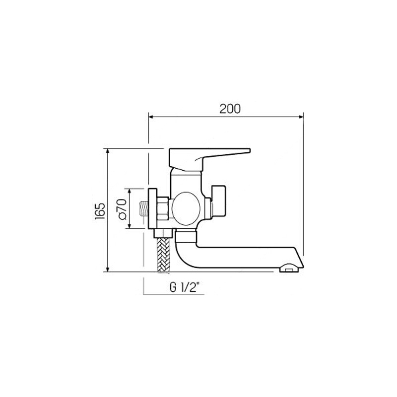 Смеситель для ванны с душем РМС Sl77bl SL77BL-009E чёрный