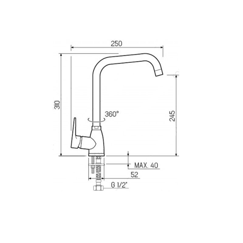 Смеситель для кухни РМС Sl77bl SL77BL-017F-1 чёрный