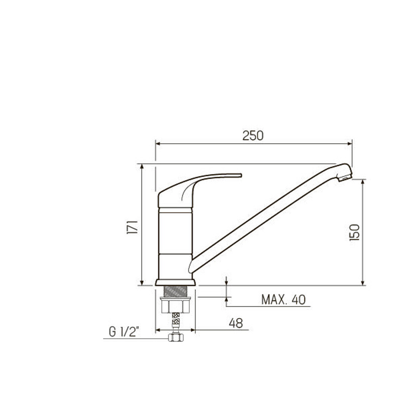 Смеситель для кухни РМС Sl85 004FBS-25