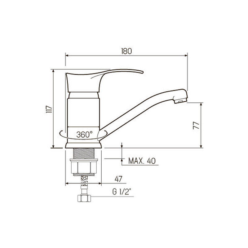 Смеситель для кухни РМС Sl86 SL86-004FBS-15