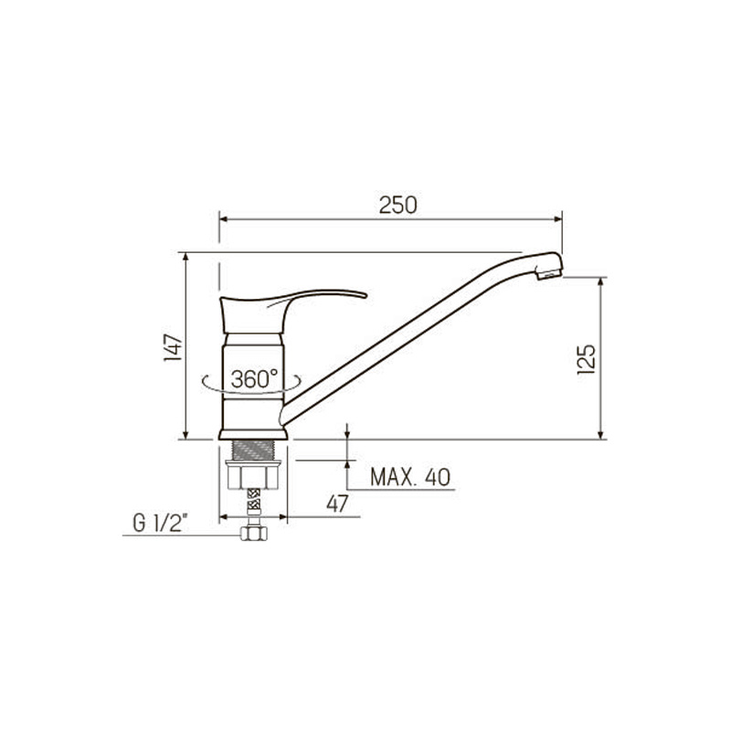 Смеситель для кухни РМС Sl86 SL86-004FBS-25