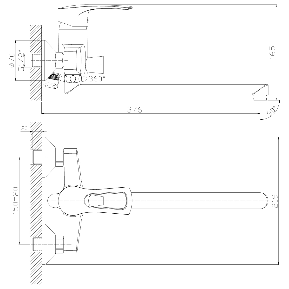 Универсальный смеситель Rossinka T T40-32