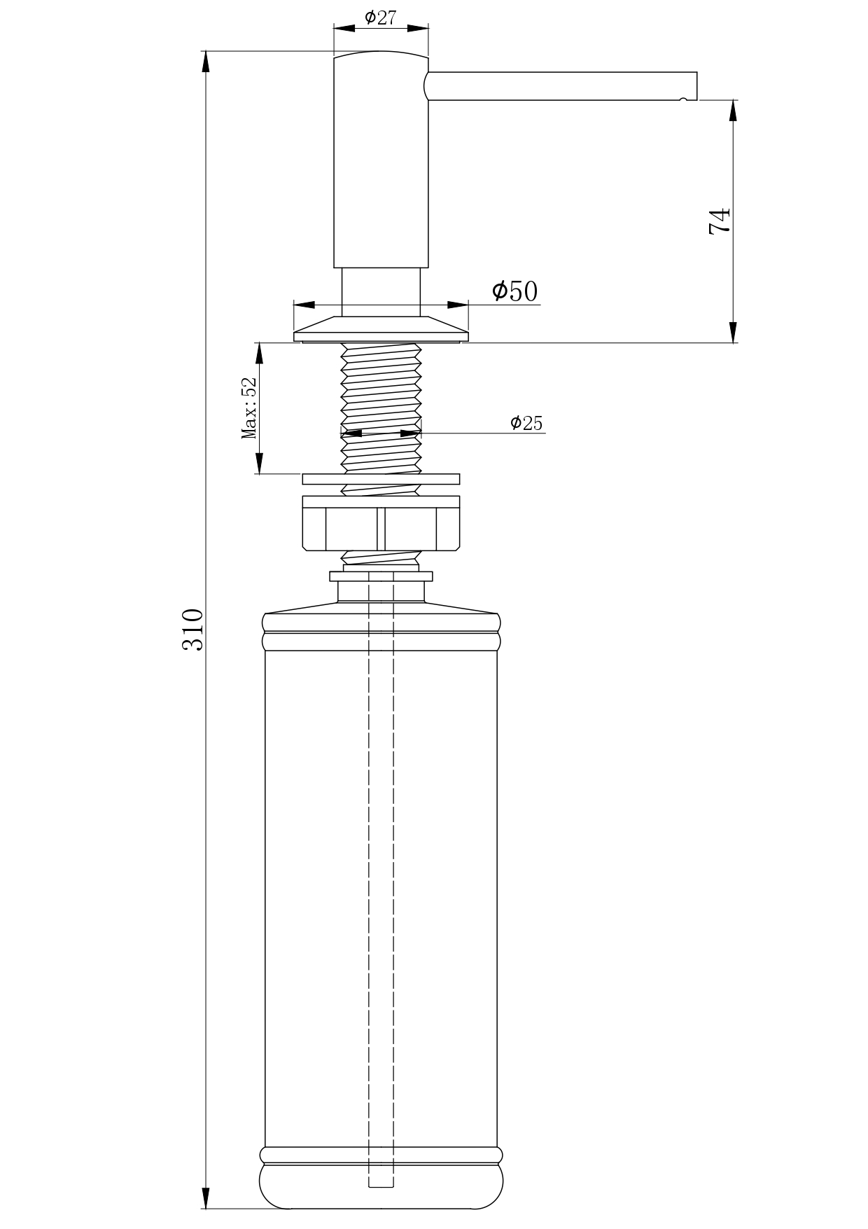 Дозатор для кухонной мойки Paulmark Decus D004-G золото