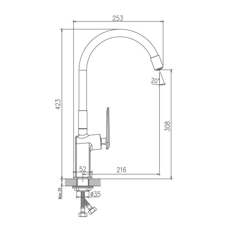 Смеситель для кухни Haiba HB548-8 HB73548-8