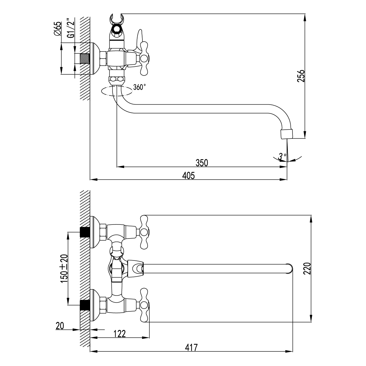 Универсальный смеситель Lemark Standard LM2151C