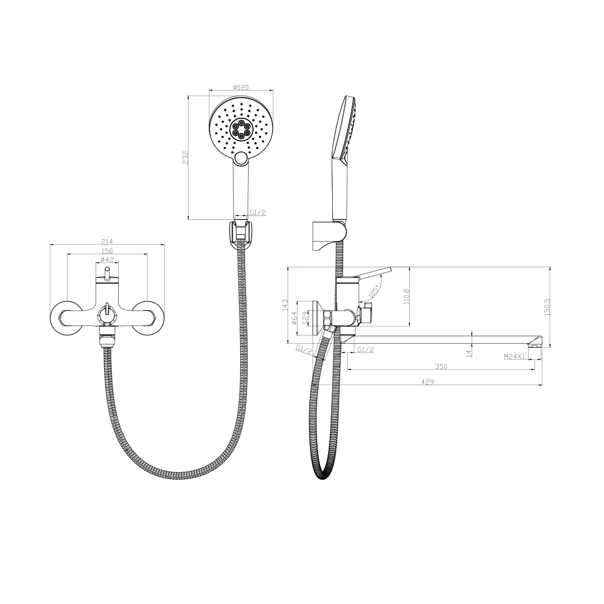 Универсальный смеситель Lemark Minima LM3851C