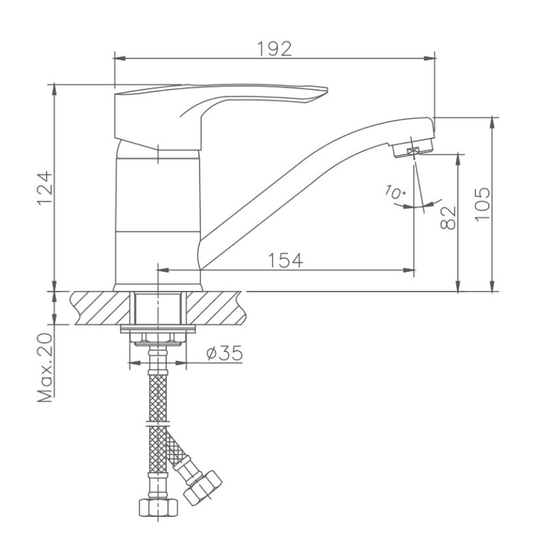 Смеситель для кухни Haiba HB66 HB4566-2