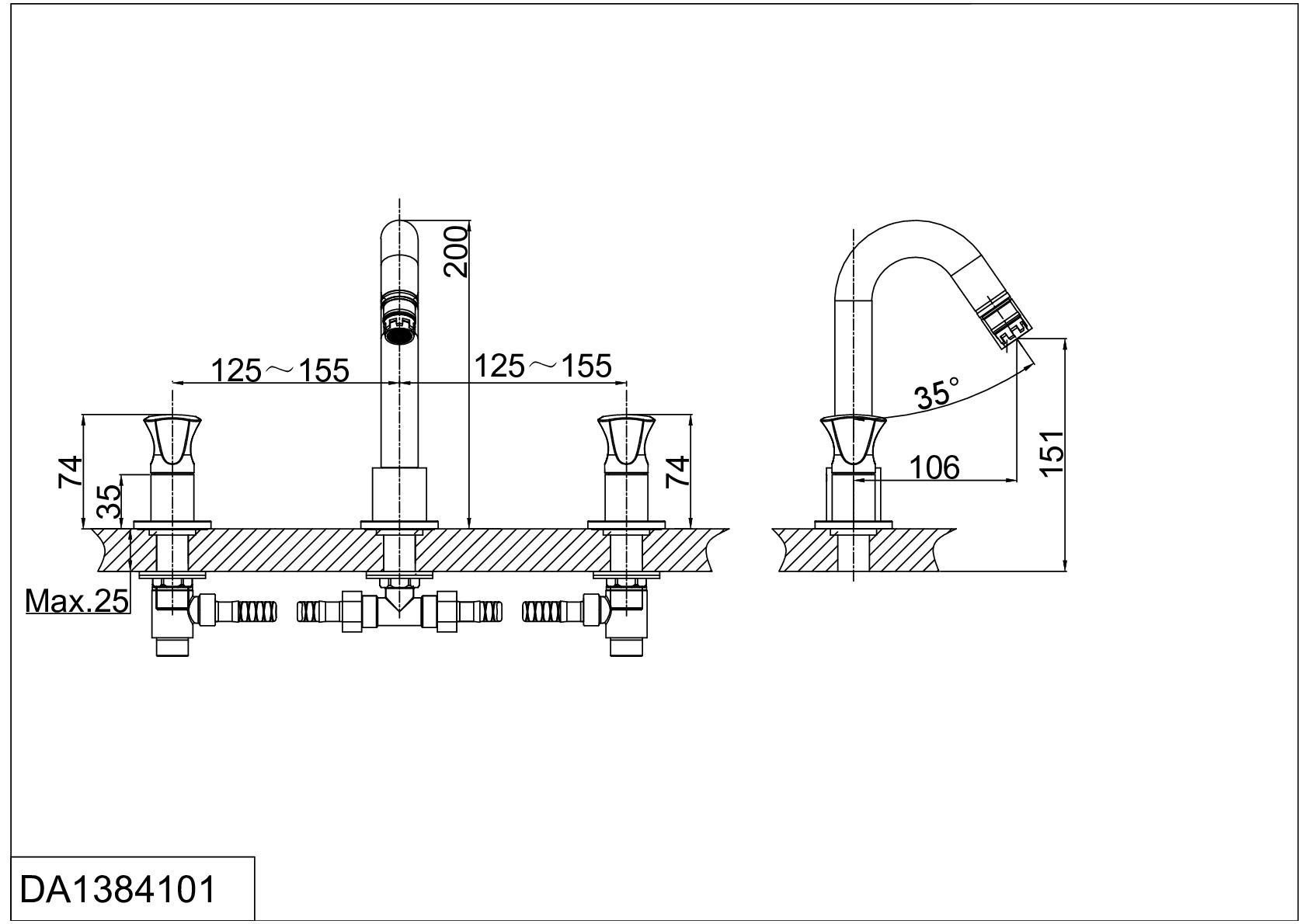 Смеситель для раковины D&K Hessen Grimm DA1384101