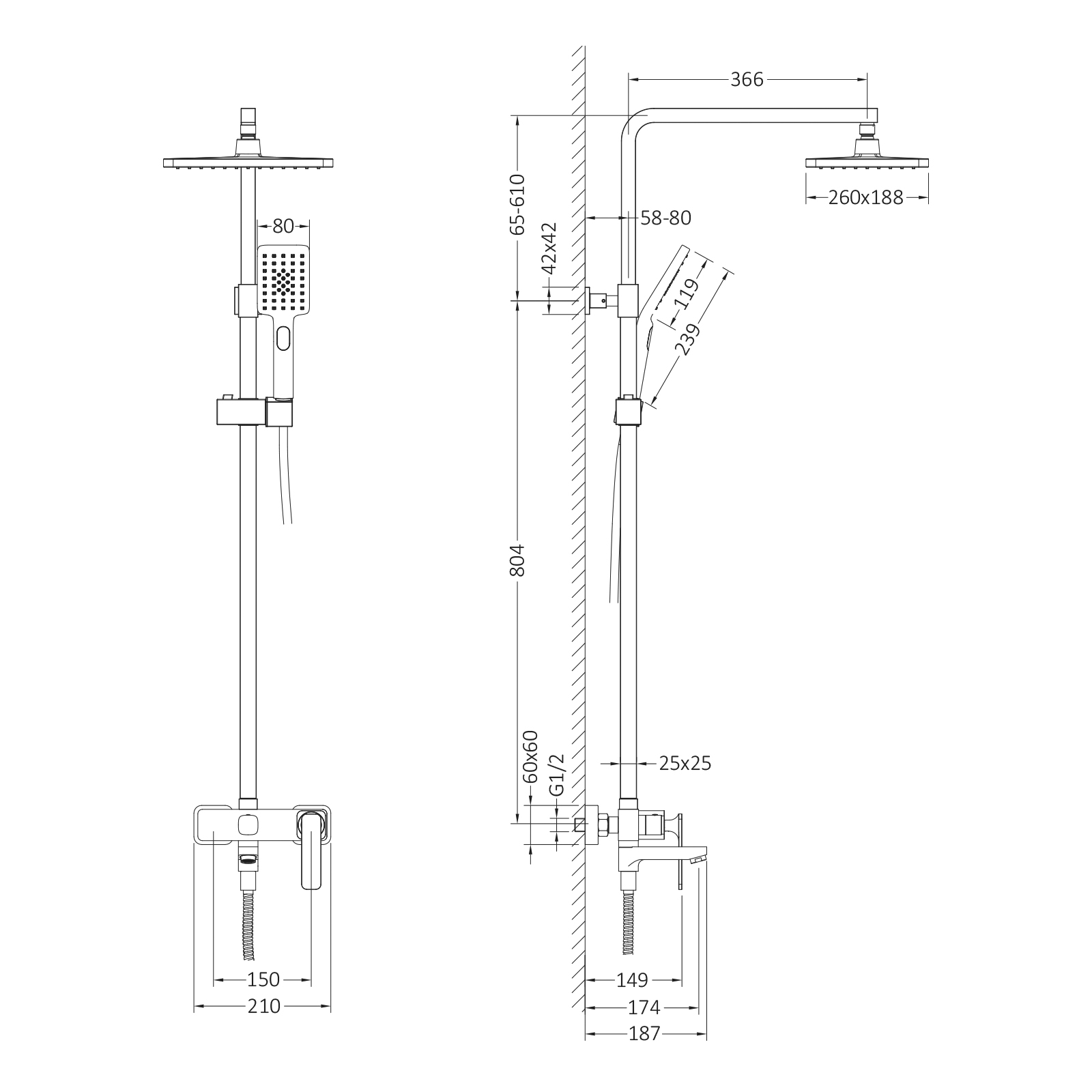 Душевая стойка Timo Torne SX-4320/00 хром