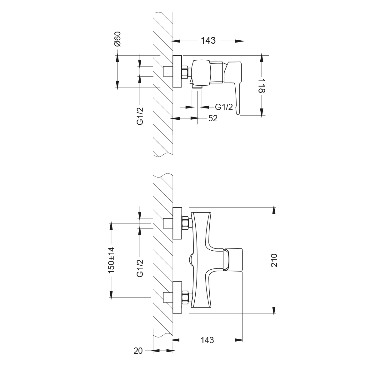 Смеситель для душа Lemark Evitta LM0503C