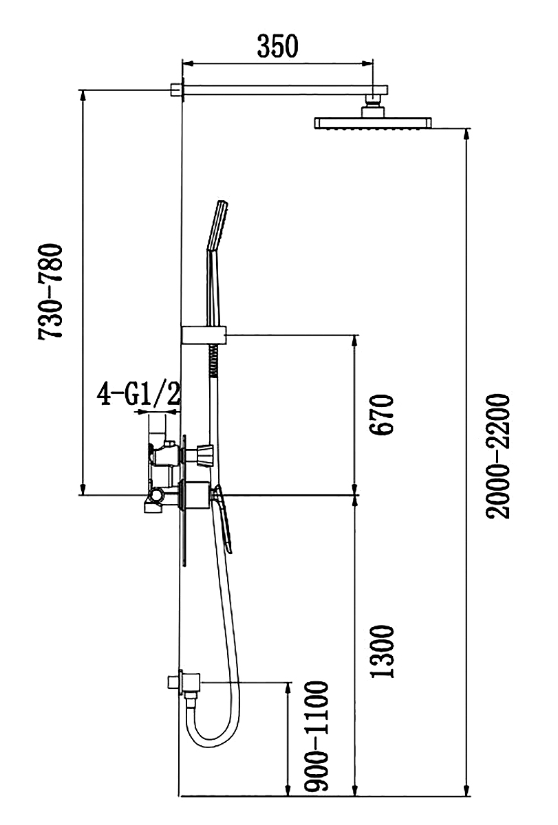 Душевой комплект Timo Helmi SX-4069/00-16SM С ВНУТРЕННЕЙ ЧАСТЬЮ