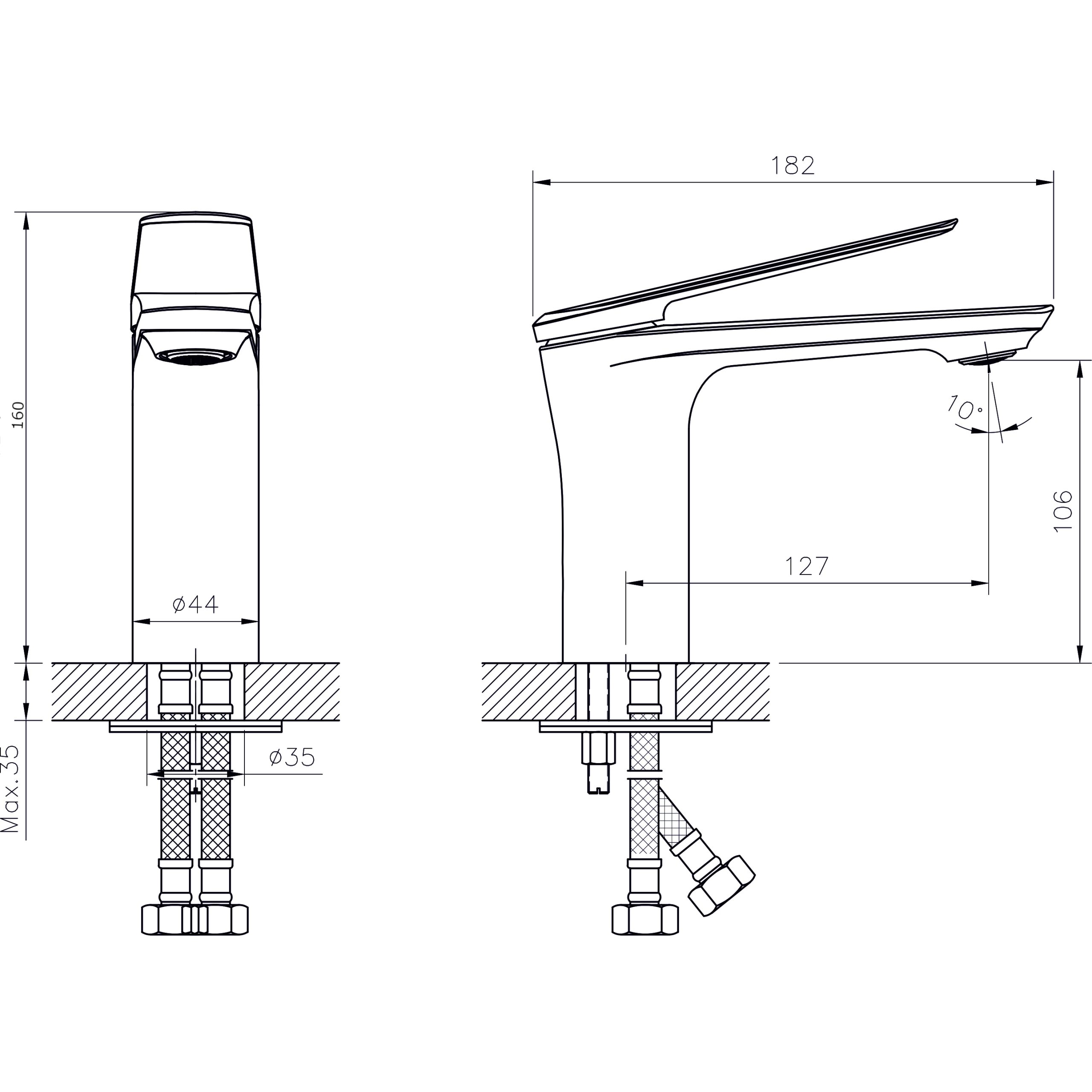 Смеситель для раковины Rush Bering BE5535-11