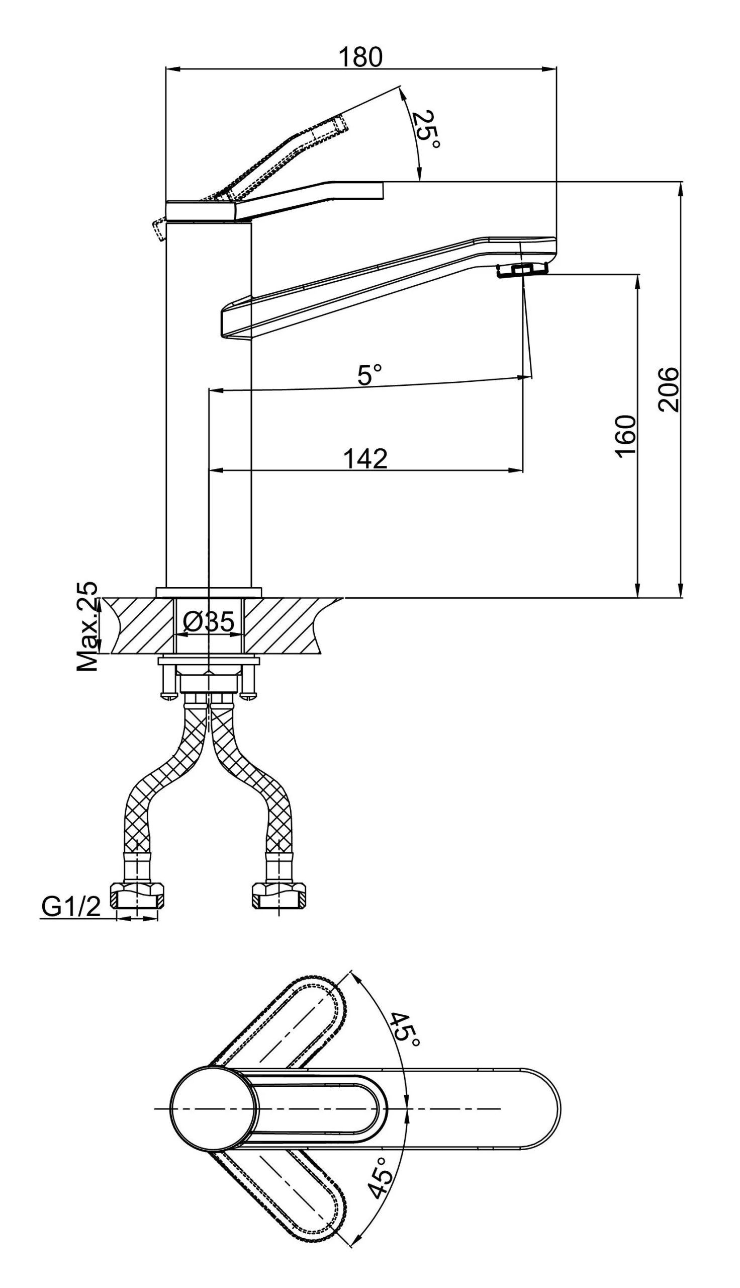 Смеситель для раковины D&K Rialto DA1062641