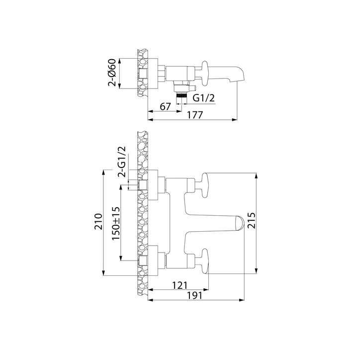 Смеситель для ванны с душем IDDIS Acros ACRSB02i02WA хром