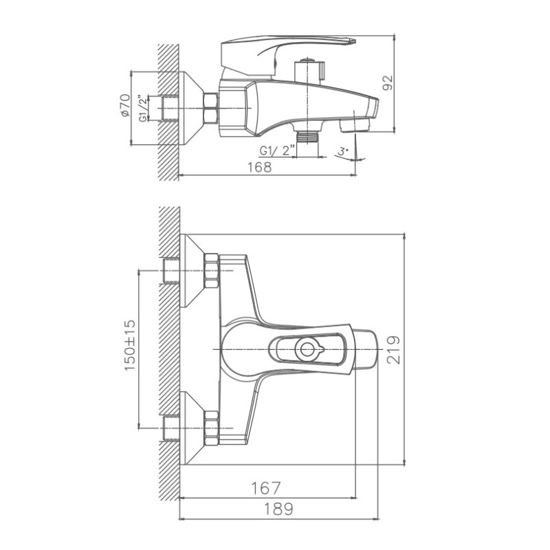 Смеситель для ванны с душем Haiba HB6066