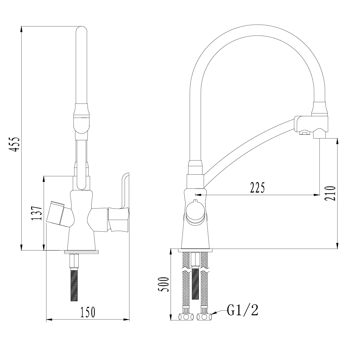 Смеситель для кухни Lemark Comfort LM3070C с гибким изливом