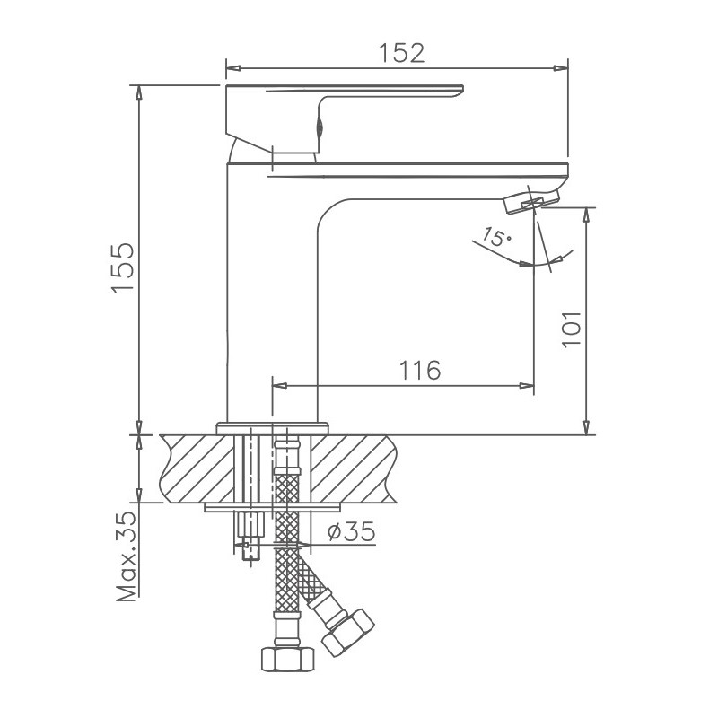 Смеситель для раковины Haiba HB10505-3 пепельный