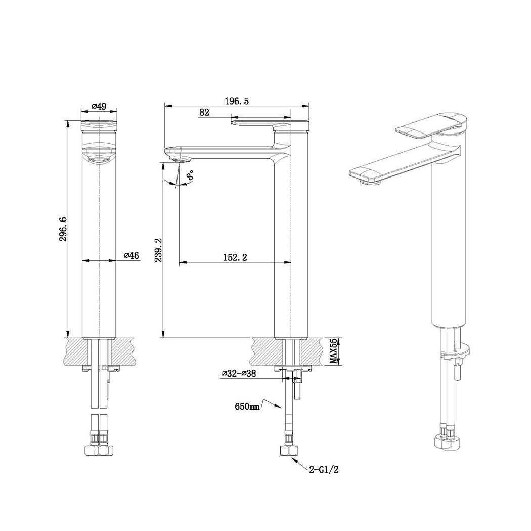 Смеситель для раковины Bravat Eddie Black F1369402BW-A9-ENG черный