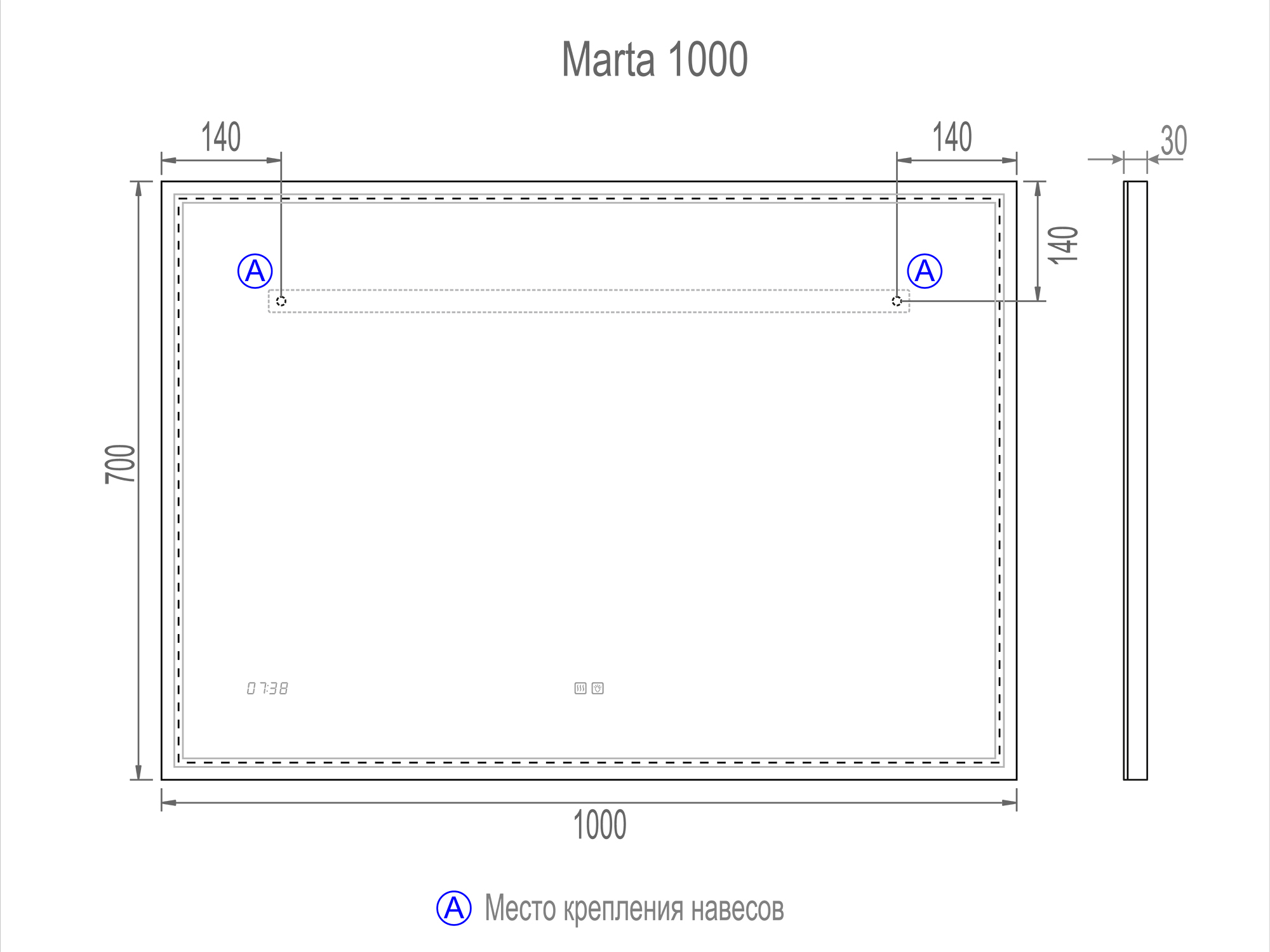 Зеркало Vigo Marta Luxe 100