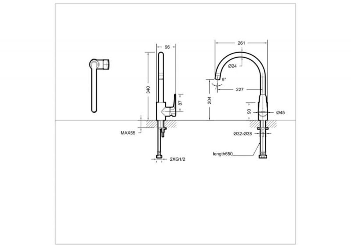 Смеситель для кухни Bravat Source F7173218CP-ENG