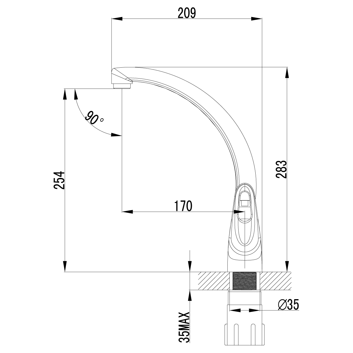 Смеситель для кухни Lemark Luna LM4155C