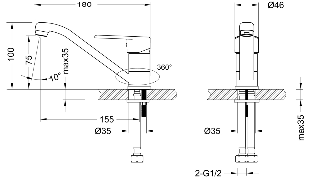 Смеситель для раковины Lemark Point LM0307C