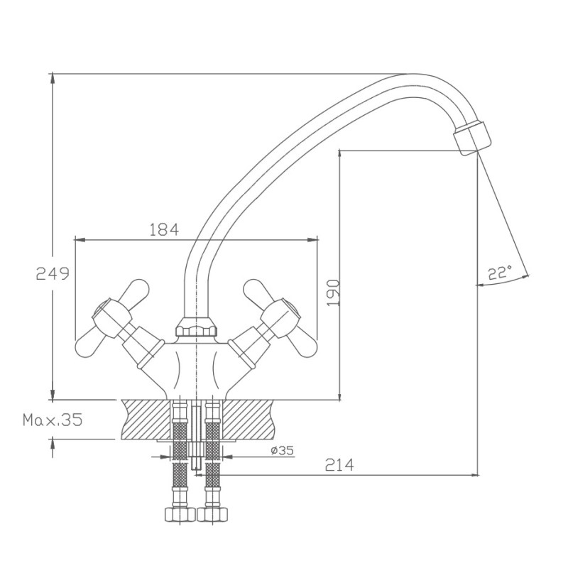 Смеситель для кухни Haiba HB25 HB4125