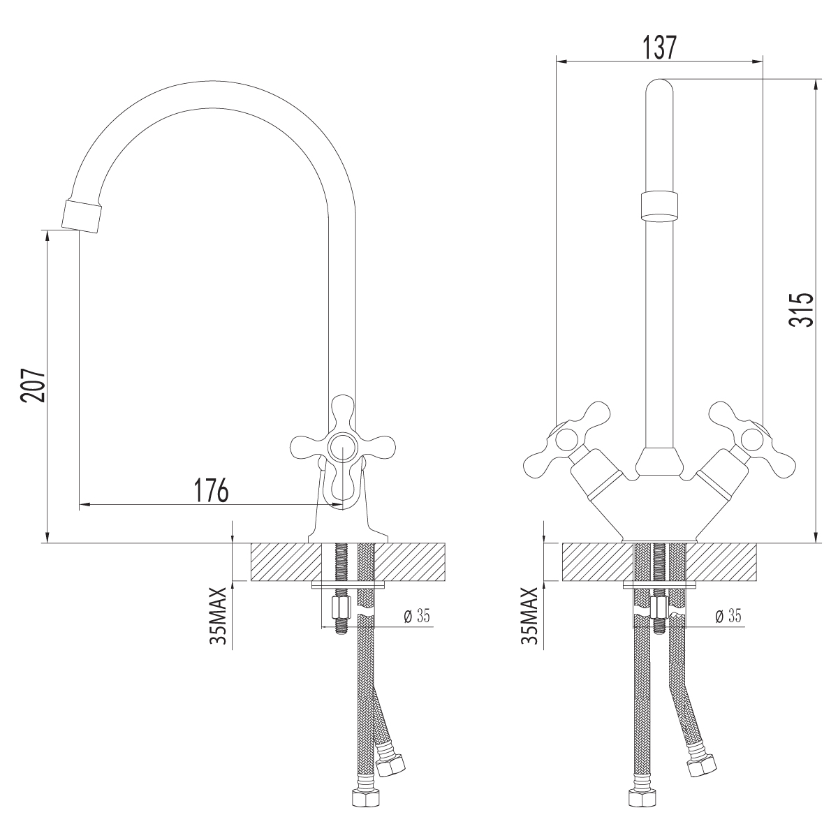 Смеситель для кухни Lemark Standard LM2105C