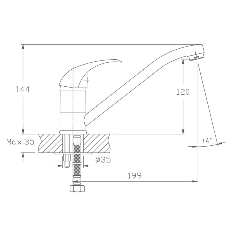 Смеситель для кухни Haiba HB15 HB4815