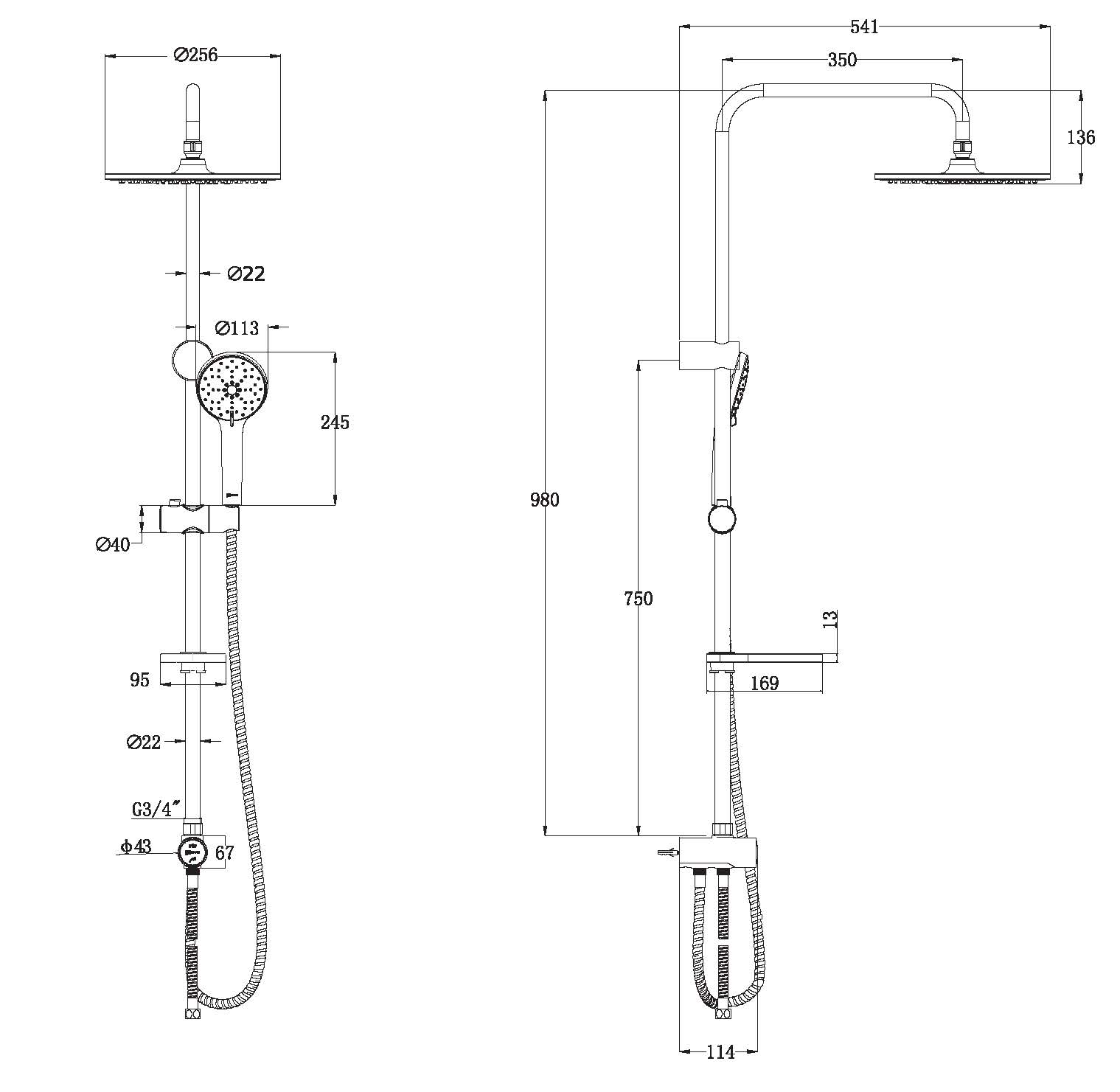 Душевая стойка Lemark LM8809C