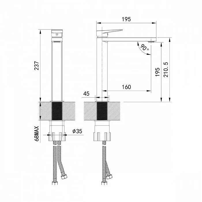 Смеситель для раковины IDDIS Bridge BRDSB01i01