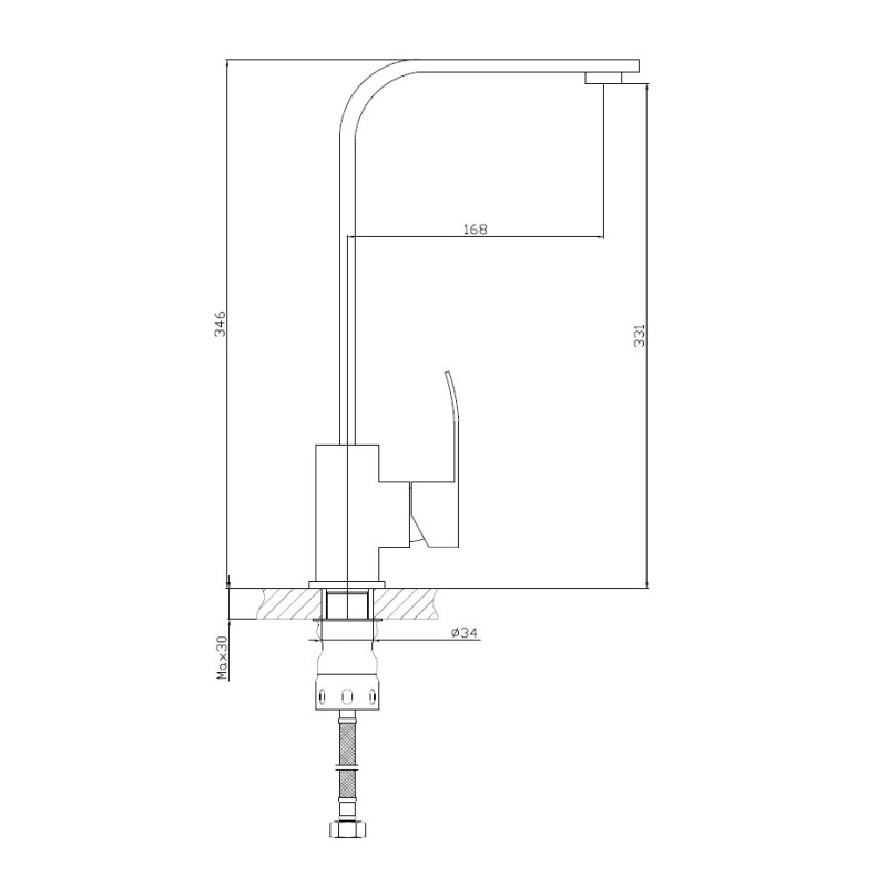 Смеситель для кухни Haiba HB815 хром HB70815