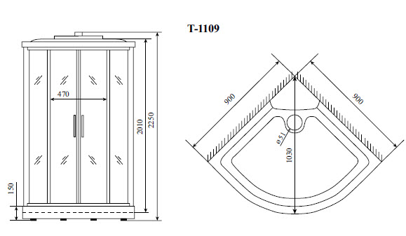 Душевая кабина Timo Standart T-5509