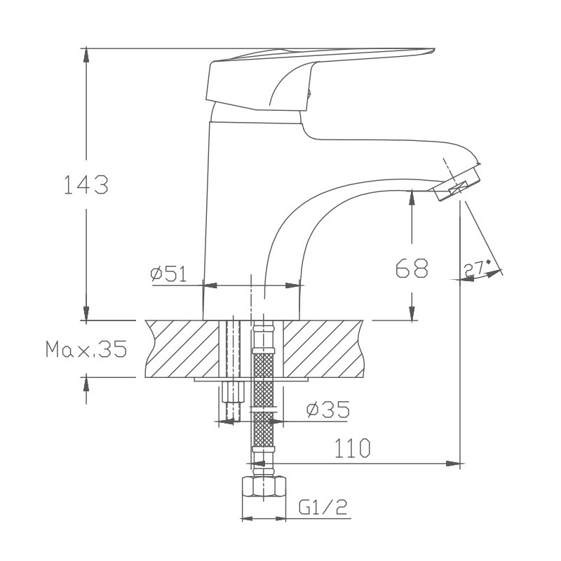 Смеситель для раковины Haiba HB04 HB1004