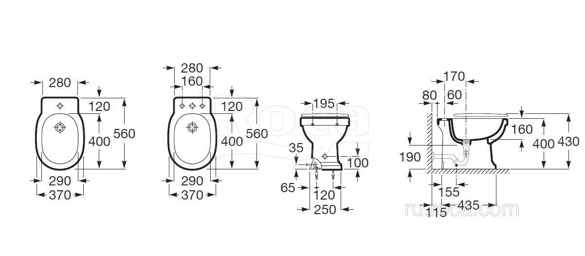 Биде напольное Roca Carmen 3570A4000