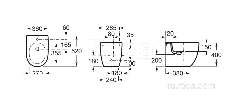 Биде напольное Roca Meridian Compact 357247000