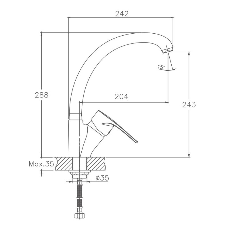 Смеситель для кухни Haiba HB65 HB4165-2