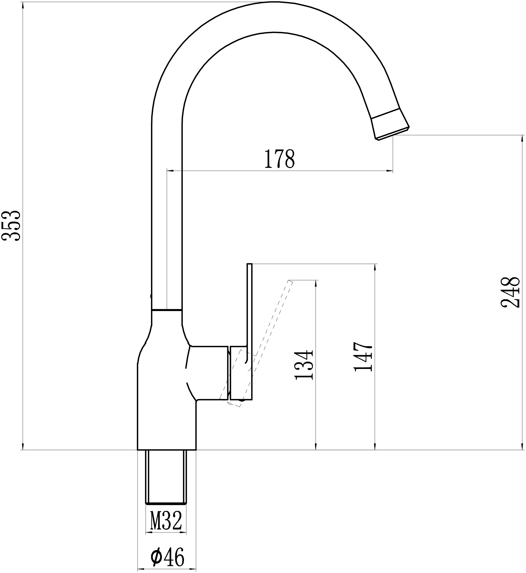 Смеситель для кухни Savol S-601816H