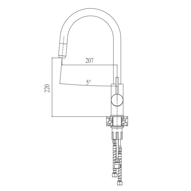 Смеситель для кухни Haiba HB70304-5