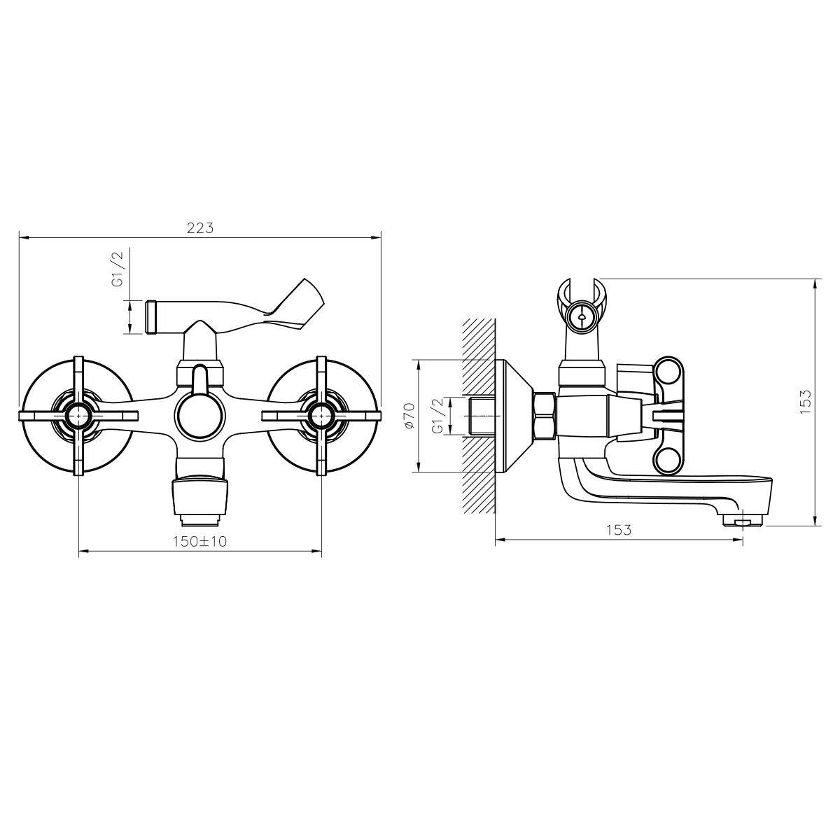 Смеситель для ванны с душем Rossinka RS42 RS42-83